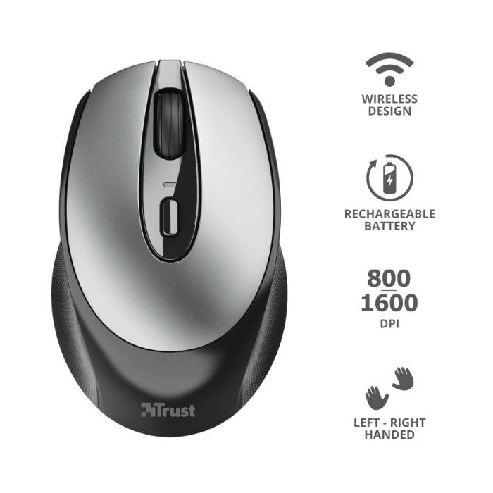 Trust ZAYA RECHARGEABLE WIRELESS MOUSE BK