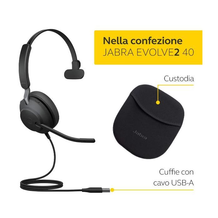 Jabra 24189-899-999 - JABRA EVOLVE2 40 USB-A MS MONO SE