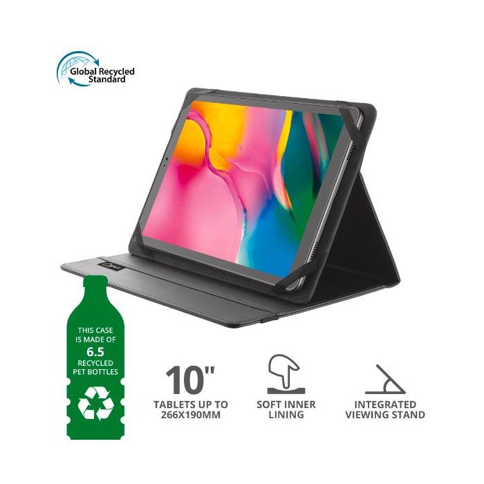 Trust 24214 PRIMO CUSTODIA FOLIO ECOSOSTENIBILE PER TABLET DA 10 POLLICI - BLACK