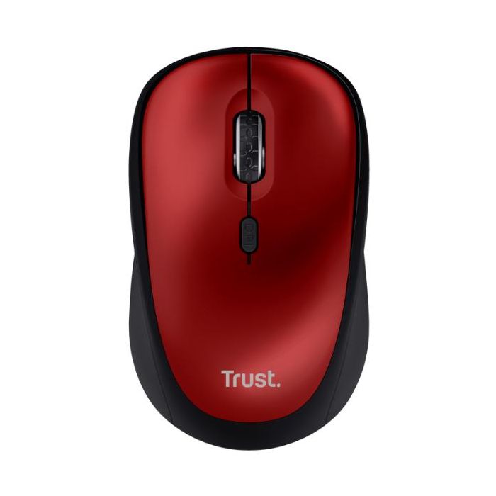 Trust YVI+ MOUSE WIRELESS SILENZIOSO - 83% PLASTICA RICICLATA - DURATA BATTERIA 12 MESI - ROSSO