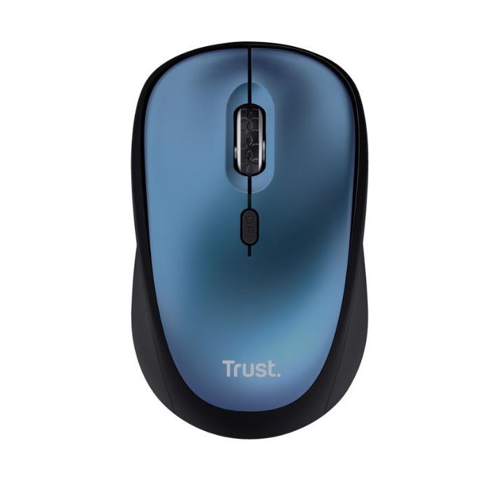 Trust YVI+ MOUSE WIRELESS SILENZIOSO - 83% PLASTICA RICICLATA - DURATA BATTERIA 12 MESI - BLU