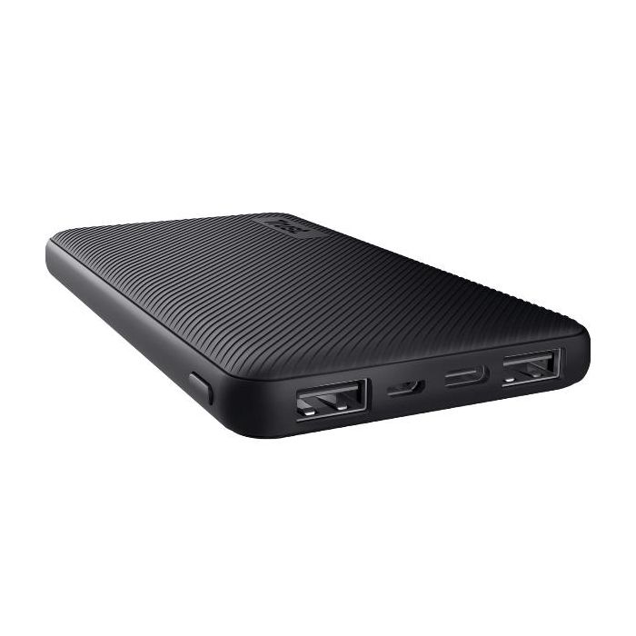 Trust PRIMO POWERBANK ULTRASOTTILE DA 10.000 MAH - OLTRE 50% MATERIALE RICICLATO - NERO