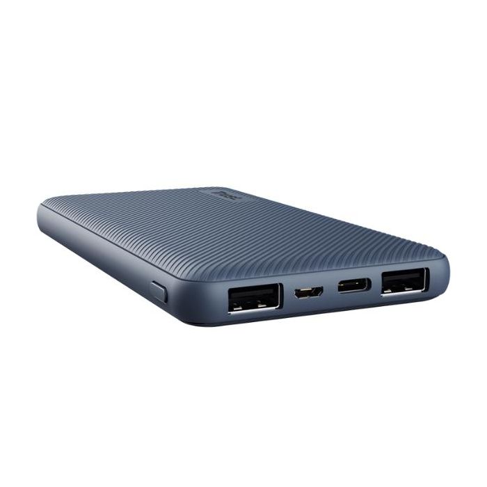 Trust PRIMO POWERBANK ULTRASOTTILE DA 10.000 MAH - OLTRE 50% MATERIALE RICICLATO - BLU