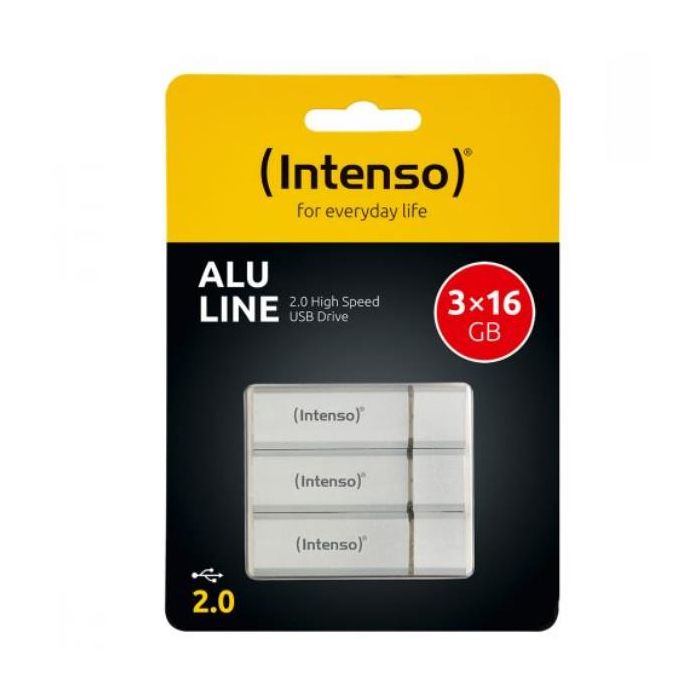 Intenso Chiavetta USB 2.0 Intenso Alu Line da 16gb. confezione da 3 pz.