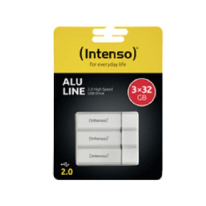 Intenso Chiavetta USB 2.0 Intenso Alu Line da 32GB. confezione da 3 pz.