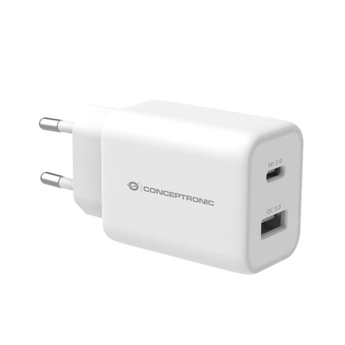 Conceptronic CARICATORE 2-PORTE USB PPS PD (1x USB-A , 1x USB-C, QC 3.0)