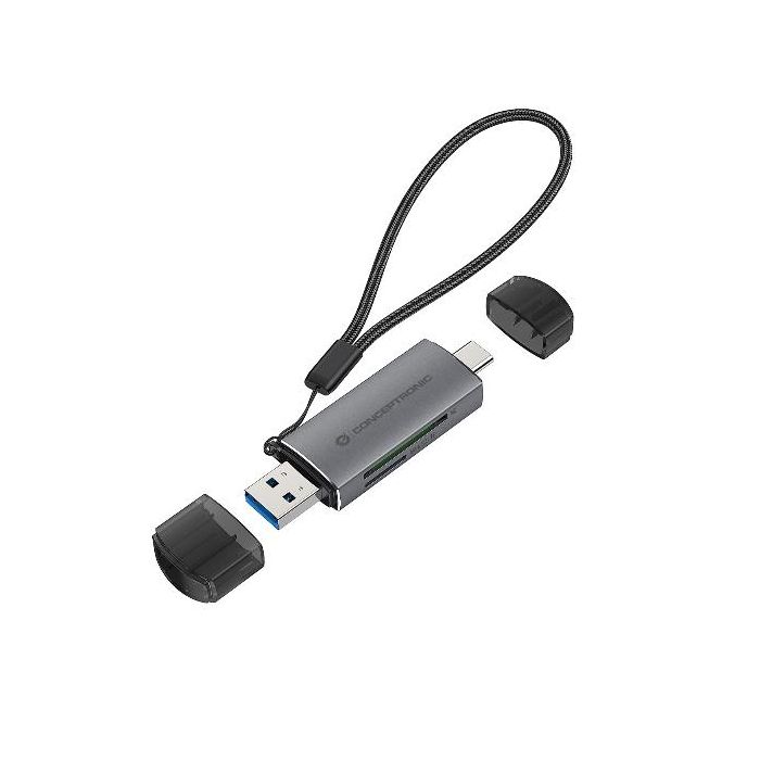 Conceptronic LETTORE DI SCHEDE 2-IN-1 USB 3.0 DUAL PLUG -- SD/SDHC/SDXC, Micro SD/T-Flash, UHS-I