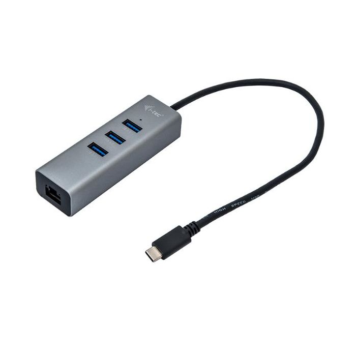 I-Tec HUB USB-C a 3 Porte USB A + 1x RJ45 Ethernet