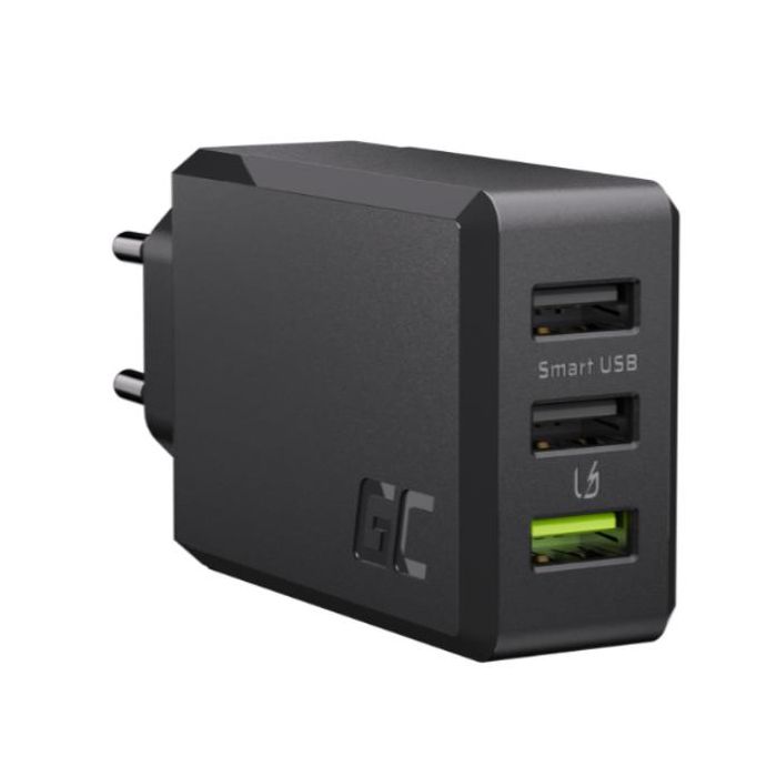 Green Cell Caricabatterie Green Cell GC ChargeSource 3 3xUSB 30W con tecnologia di ricarica rapida Ultra Charge e Smart Charge