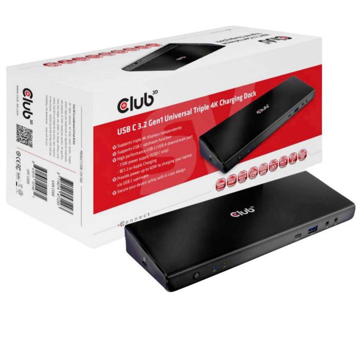 Club3D Docking station universale USB C 3.2 Gen1 Triplo 4K con power delivery