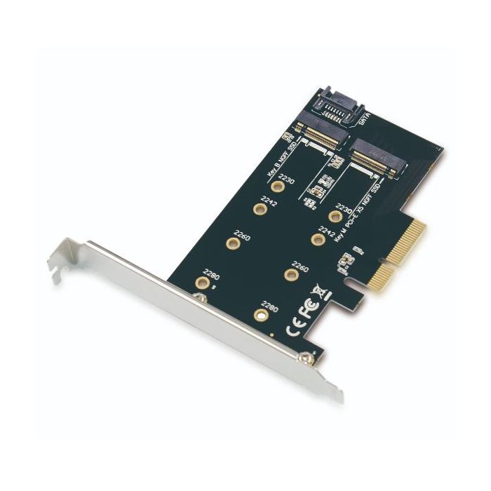Conceptronic ADATTATORI PCIe 2-in-1 M.2 SSD SATA NVMe