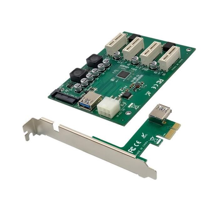 Conceptronic RISER CARD da PCIE X1 a 4 Slot PCIE X1 Gen2