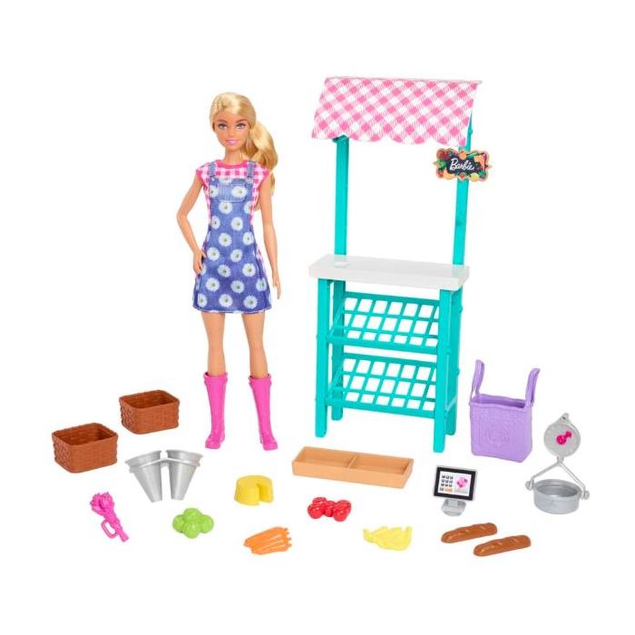 Mattel Barbie® Mercato Frutta e Verdura Playset con bambola bionda