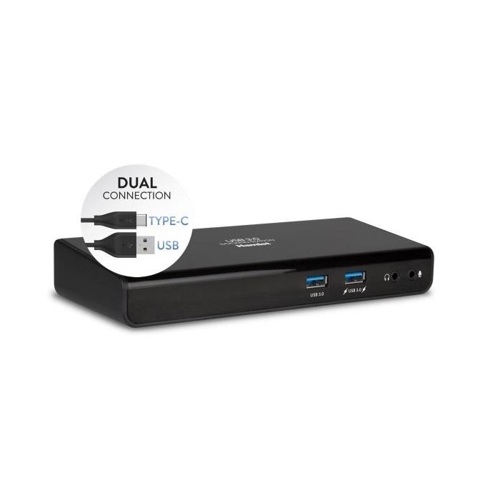 Hamlet HDOCKS300TC - USB-C + 6USB+LAN+HDMI+DVI/VGA+AUDIO