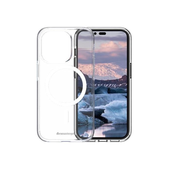 Dbramante 1928 Iceland Pro - Custodia per iPhone 14 Pro in 100% Plastica Riciclata - Trasparente