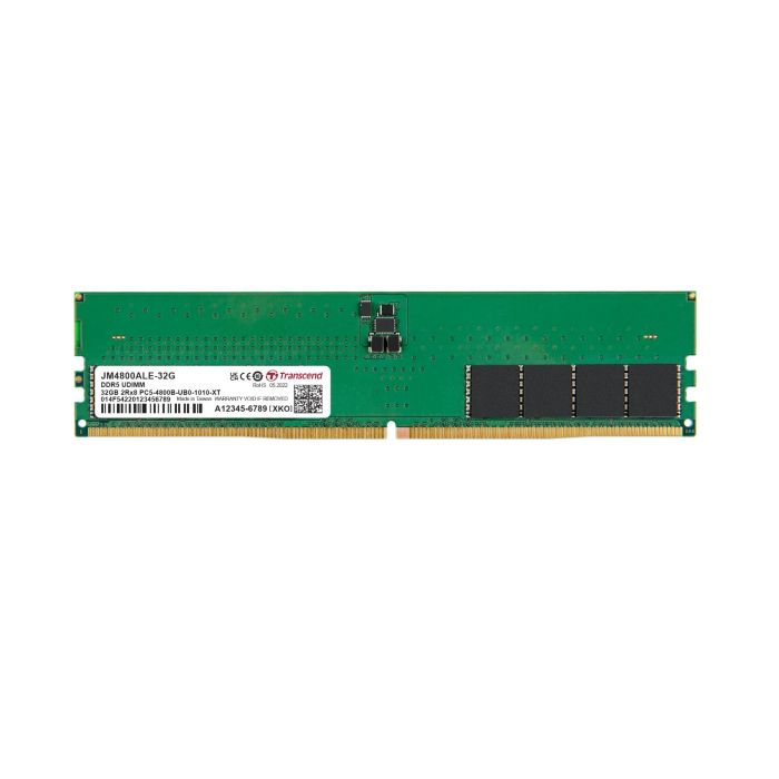 Transcend JM4800ALE-32G - DRAM DDR5 U-DIMM 4800MHz da 32GB, 2Rx8 2Gx8 CL40 1.1V