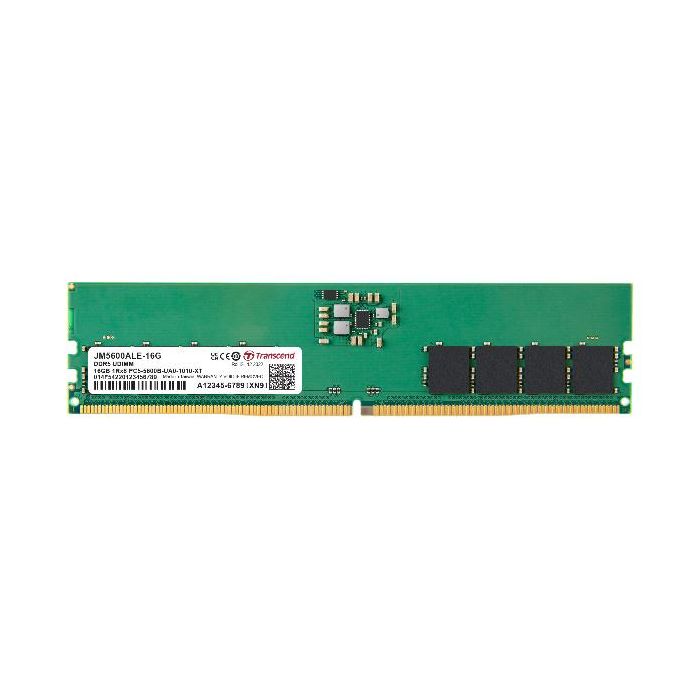 Transcend JM5600ALE-16G - DRAM DDR5 U-DIMM 5600MHz da 16GB, 1Rx8 2Gx8 CL46 1.1V