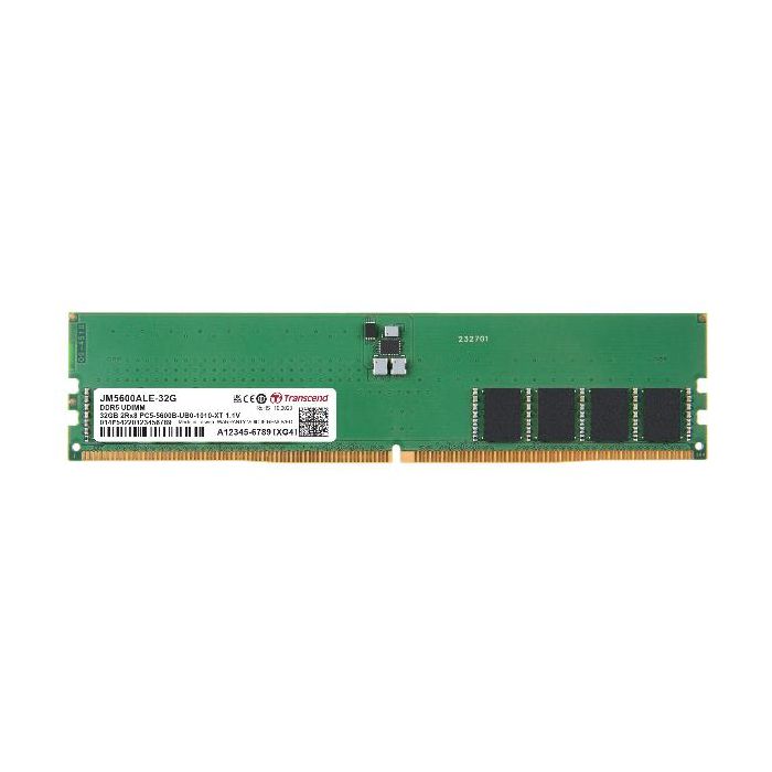 Transcend JM5600ALE-32G - DRAM DDR5 U-DIMM 5600MHz da 32GB, 2Rx8 2Gx8 CL46 1.1V