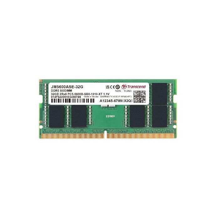 Transcend JM5600ASE-32G - DRAM DDR5 SO-DIMM 5600MHz da 32GB, 2Rx8 2Gx8 CL46 1.1V