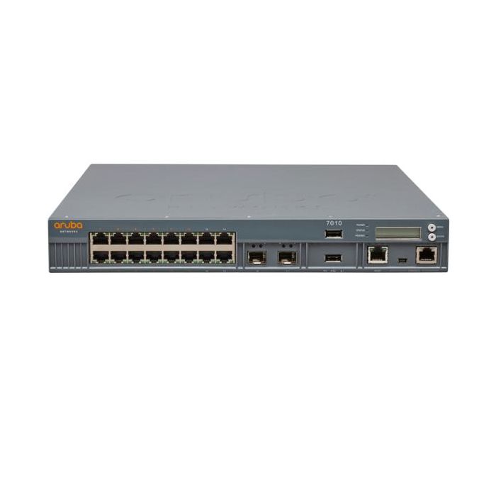 Hewlett Packard Enterprise Aruba 7010 (RW) 16p 150W PoE + 10/100/1000BASE-T a 1G BASE-X SFP 32 AP e 2K Clients Controller