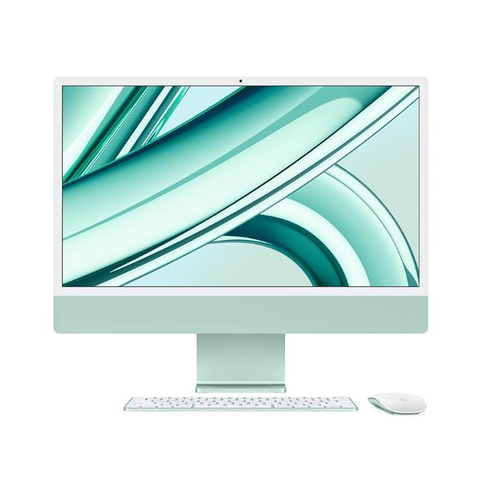 Apple iMac 24" con display Retina 4,5K: Chip Apple M3 con CPU 8-core e GPU 10-core, 256GB SSD - Verde