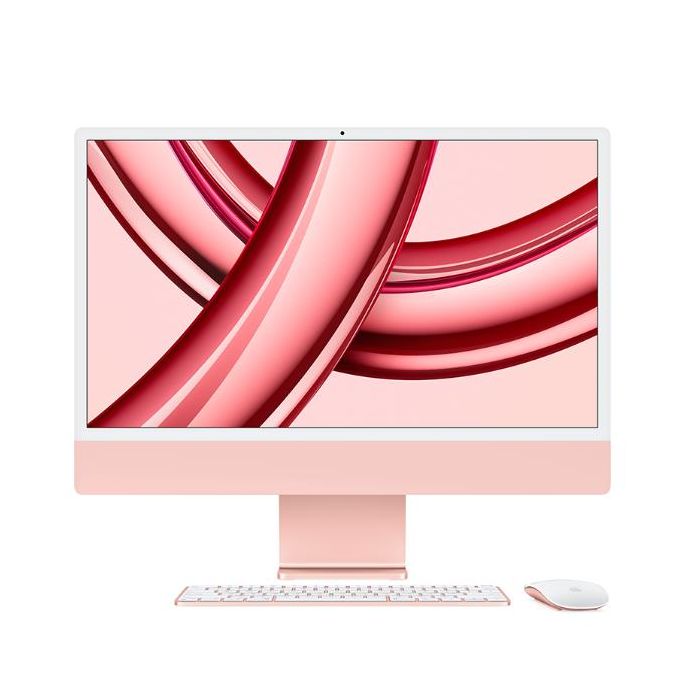 Apple iMac 24" con display Retina 4,5K: Chip Apple M3 con CPU 8-core e GPU 10-core, 512GB SSD - Rosa