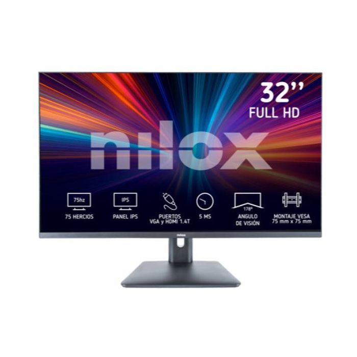 Nilox Monitor 32", Full HD, IPS, 75hz, HDMI e VGA, 5 ms