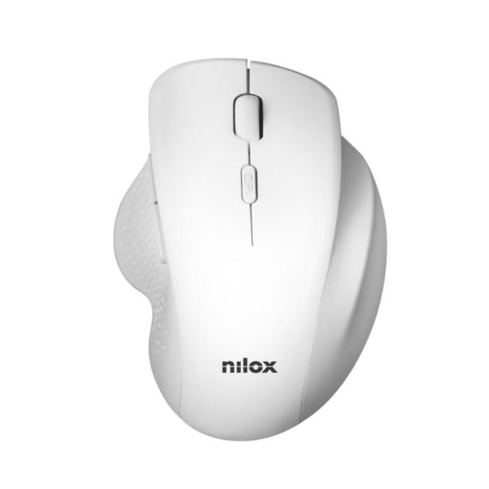 Nilox Mouse ergonomico wireless 3200 DPI, 2.4G, Bianco - Nilox