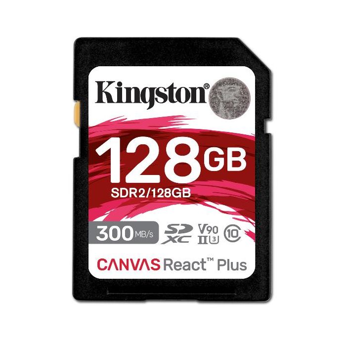 Kingston SD 128GB Canvas React Plus SDXC UHS-II 300R/260W U3 V90 Full HD/4K/8K