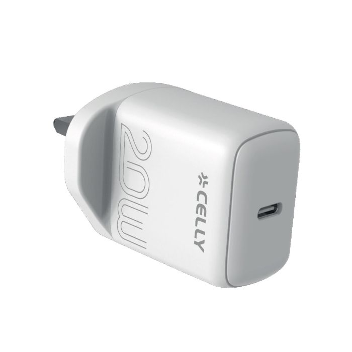 Celly TC1USBC20WEVO - USB-C Wall Charger 20W EVO UK plug [PRO POWER]