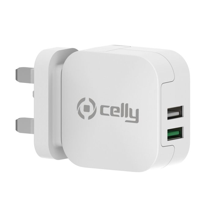 Celly TC2USBTURBO - 2 USB-A Wall Charger 17W UK plug [TURBO]