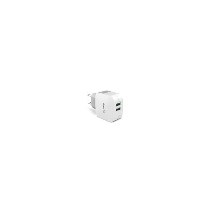 Celly TC2USBTURBO - 2 USB-A Wall Charger 17W [TURBO]