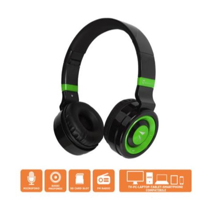 Prodotti Bulk TECHMADE CUFFIE WIRELESS CON MICROFONO GREEN