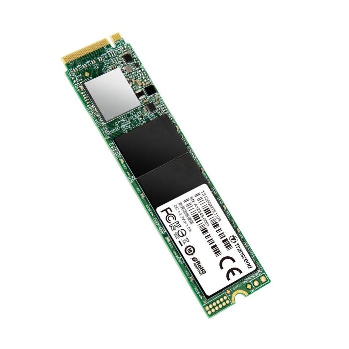 Transcend TS128GMTE110S - SSD M.2 2280 da 128GB, PCIe Gen3x4, NVMe, 3D TLC, senza DRAM