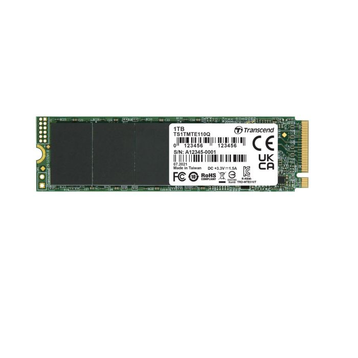 Transcend TS1TMTE110Q - SSD M.2 2280 da 1TB, PCIe Gen3x4, NVMe, QLC, senza DRAM