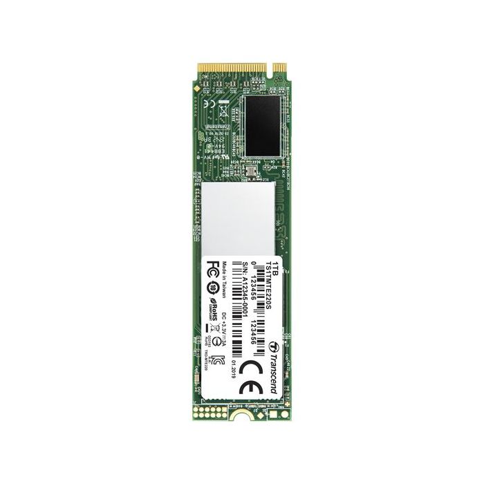 Transcend TS1TMTE220S - SSD M.2 2280 da 1TB, PCIe Gen3x4, NVMe, 3D TLC, con Dram