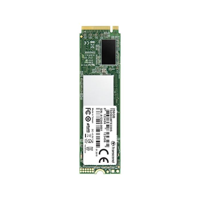 Transcend TS256GMTE220S - SSD M.2 2280 da 256GB, PCIe Gen3x4, NVMe, 3D TLC, con Dram