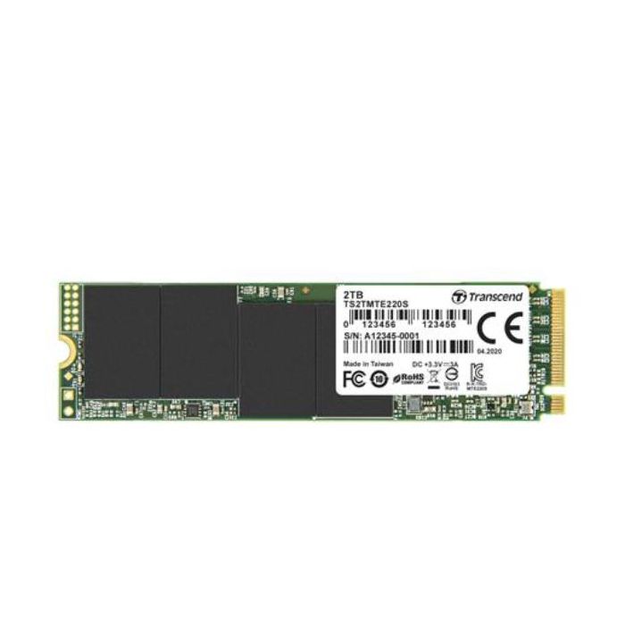 Transcend TS2TMTE220S - SSD M.2 2280 da 2TB, PCIe Gen3x4, NVMe, 3D TLC, con Dram