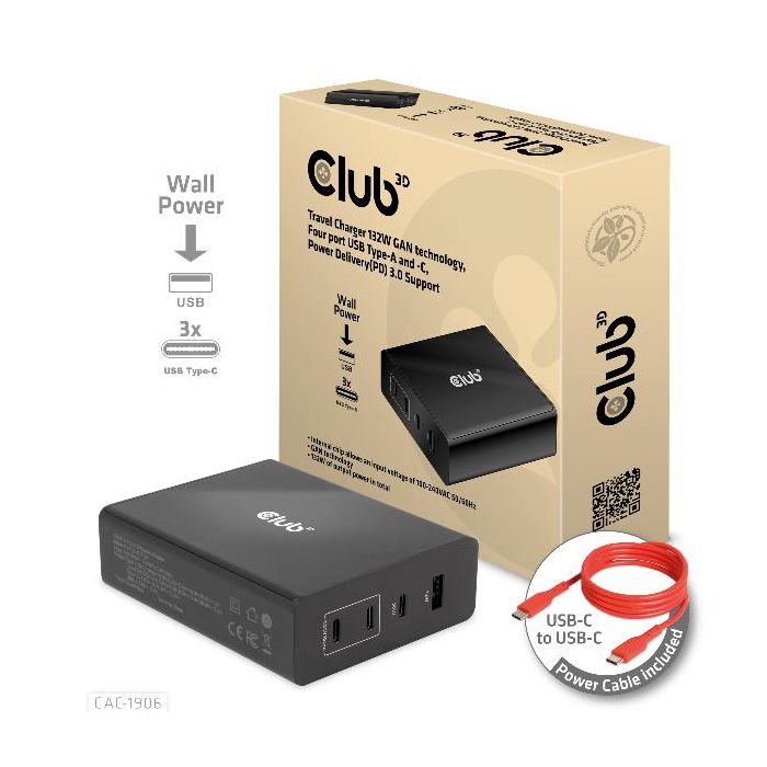 Club3D Travel Charger 132W