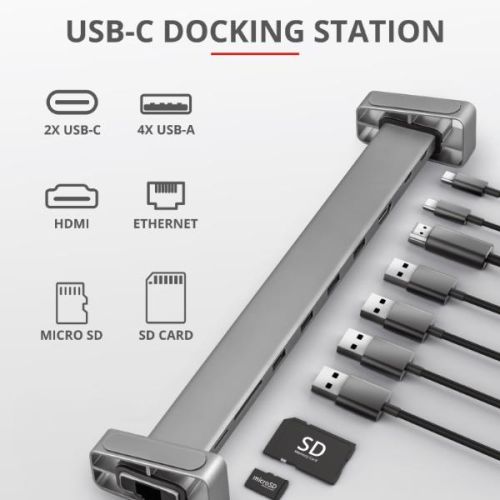 Trust DALYX 10-IN-1 DOCKING STATION USB-C - ALLUMINIO