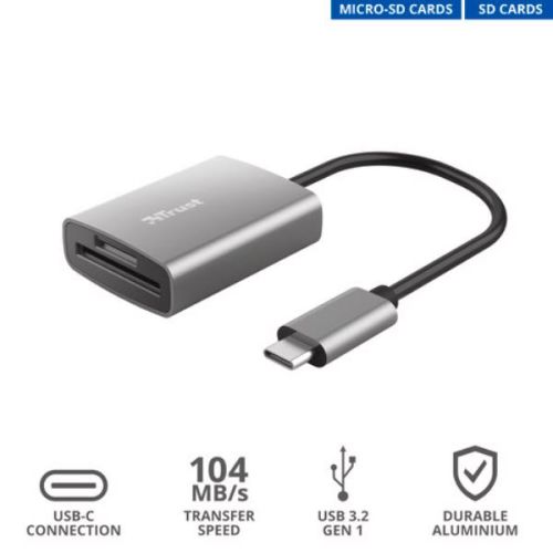 Trust DALYX CARDREADER ULTRAVELOCE USB-C - ALLUMINIO