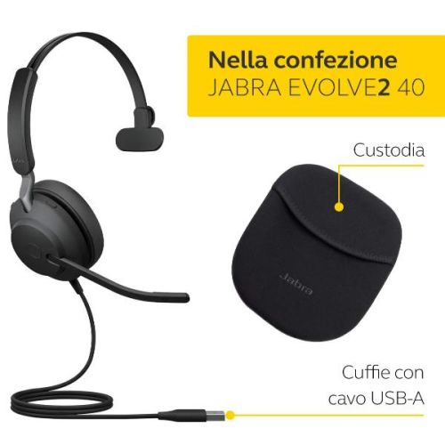 Jabra 24189-899-999 - JABRA EVOLVE2 40 USB-A MS MONO SE