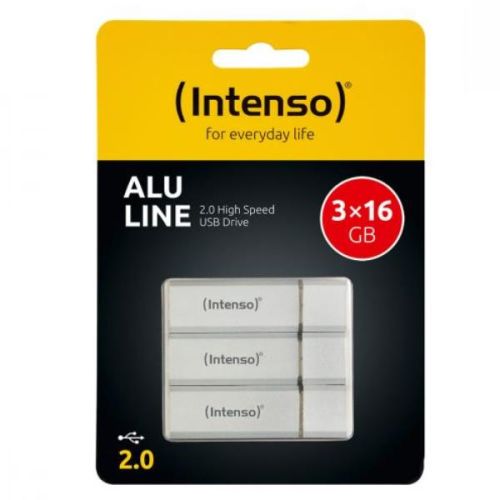 Intenso Chiavetta USB 2.0 Intenso Alu Line da 16gb. confezione da 3 pz.