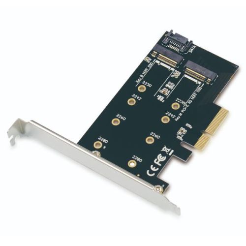 Conceptronic ADATTATORI PCIe 2-in-1 M.2 SSD SATA NVMe
