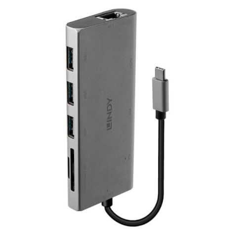 Lindy LINDY MINI DOCKING STATION PER LAPTOP USB-C - HDMI, VGA, PD 3.0 100W, USB 3.1, GIGABIT, SD, AUDIO