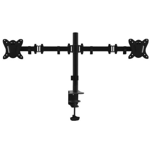 EQUIP EQUIP - STAFFA DOPPIO MONITOR 13"-27" PAN & TILT ARTICOLATA DA SCRIVANIA, 360°