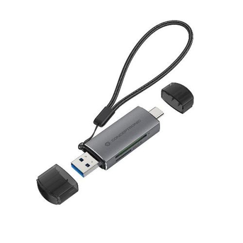 Conceptronic LETTORE DI SCHEDE 2-IN-1 USB 3.0 DUAL PLUG -- SD/SDHC/SDXC, Micro SD/T-Flash, UHS-I