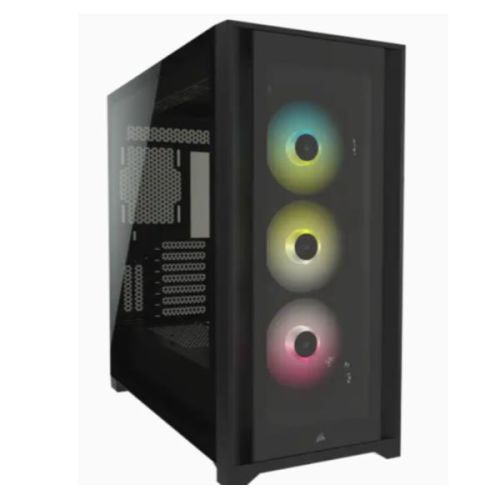 Corsair iCUE 5000X RGB Tempered Glass Mid-Tower ATX PC Smart Case   Black