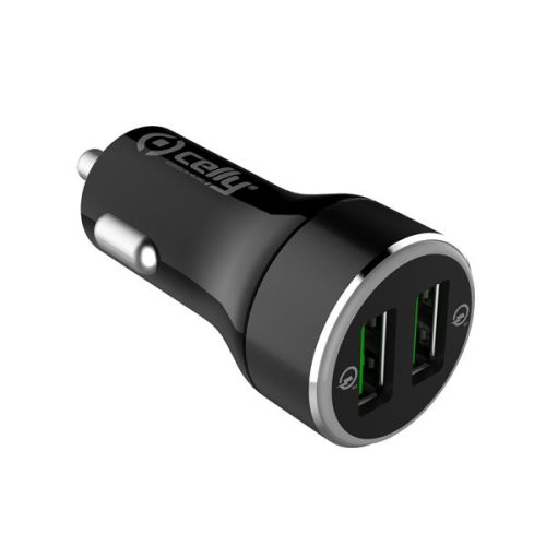 Celly CC2USBQC30 - 2 USB-A Car Charger 18W