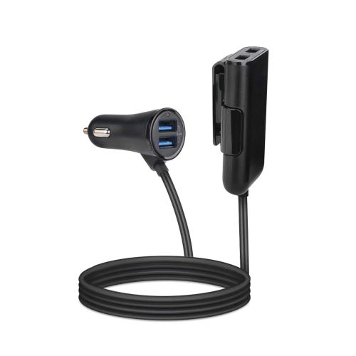 Celly CC4USBEXT - 4 USB-A Car Charger with Extension 12W